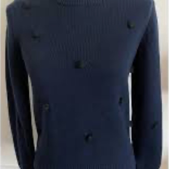 NWT Banana Republic Bobble Crewneck Sweater knotted SZ L cotton blend - Picture 2 of 9